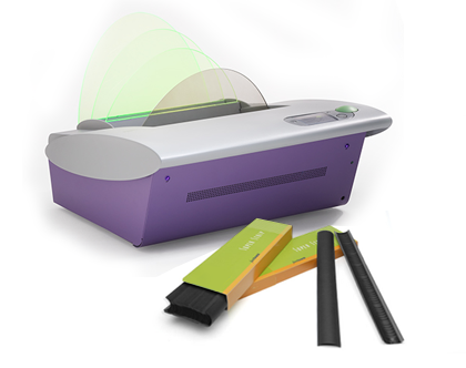 Fastback 20 tape binding machine and two boxes of Fastback black super strips.