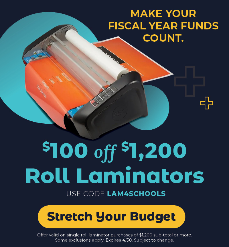 $100 off $1200+ Roll Laminators