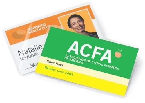 Examples of laminated IDs