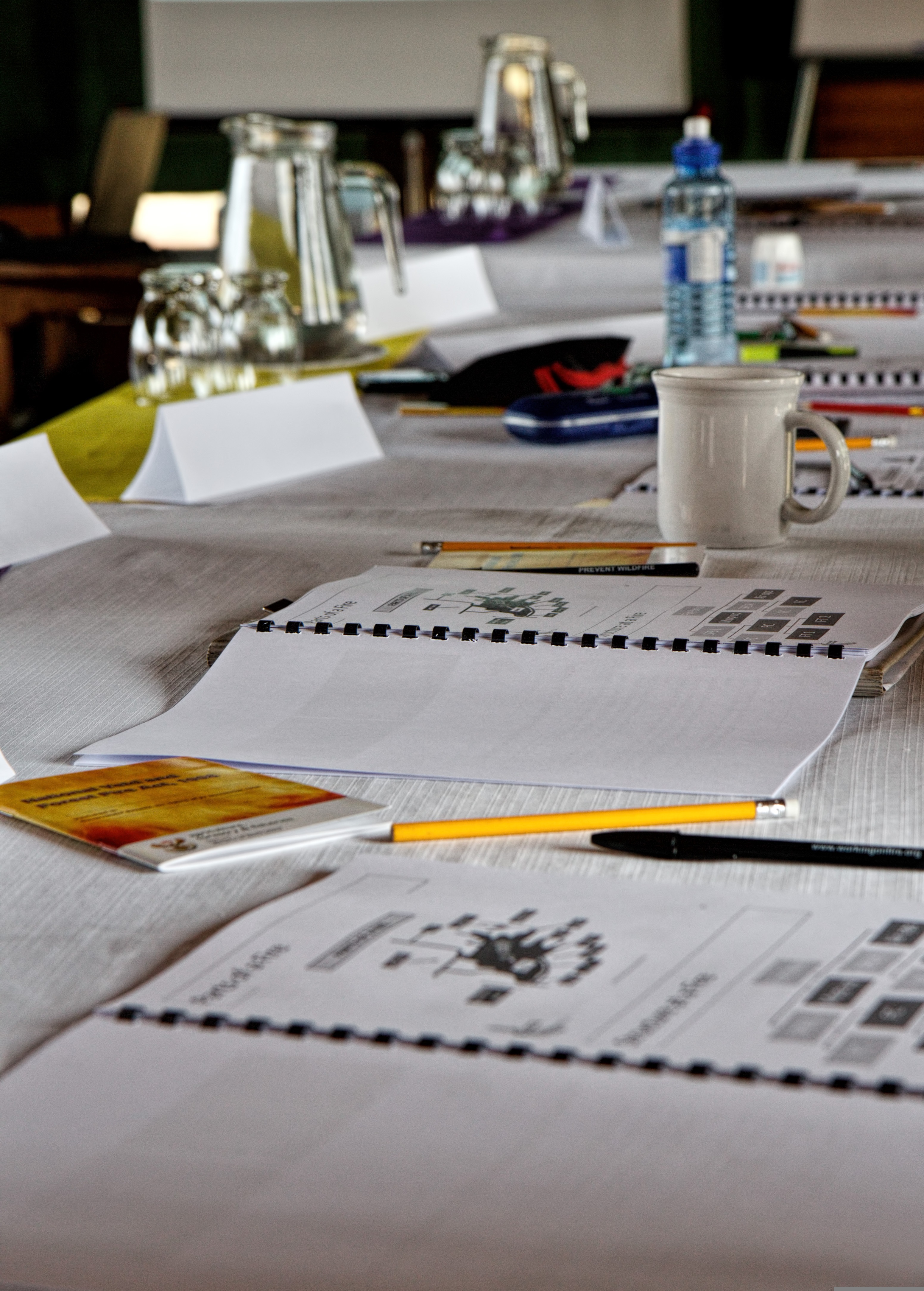 Comb bound documents at a conference