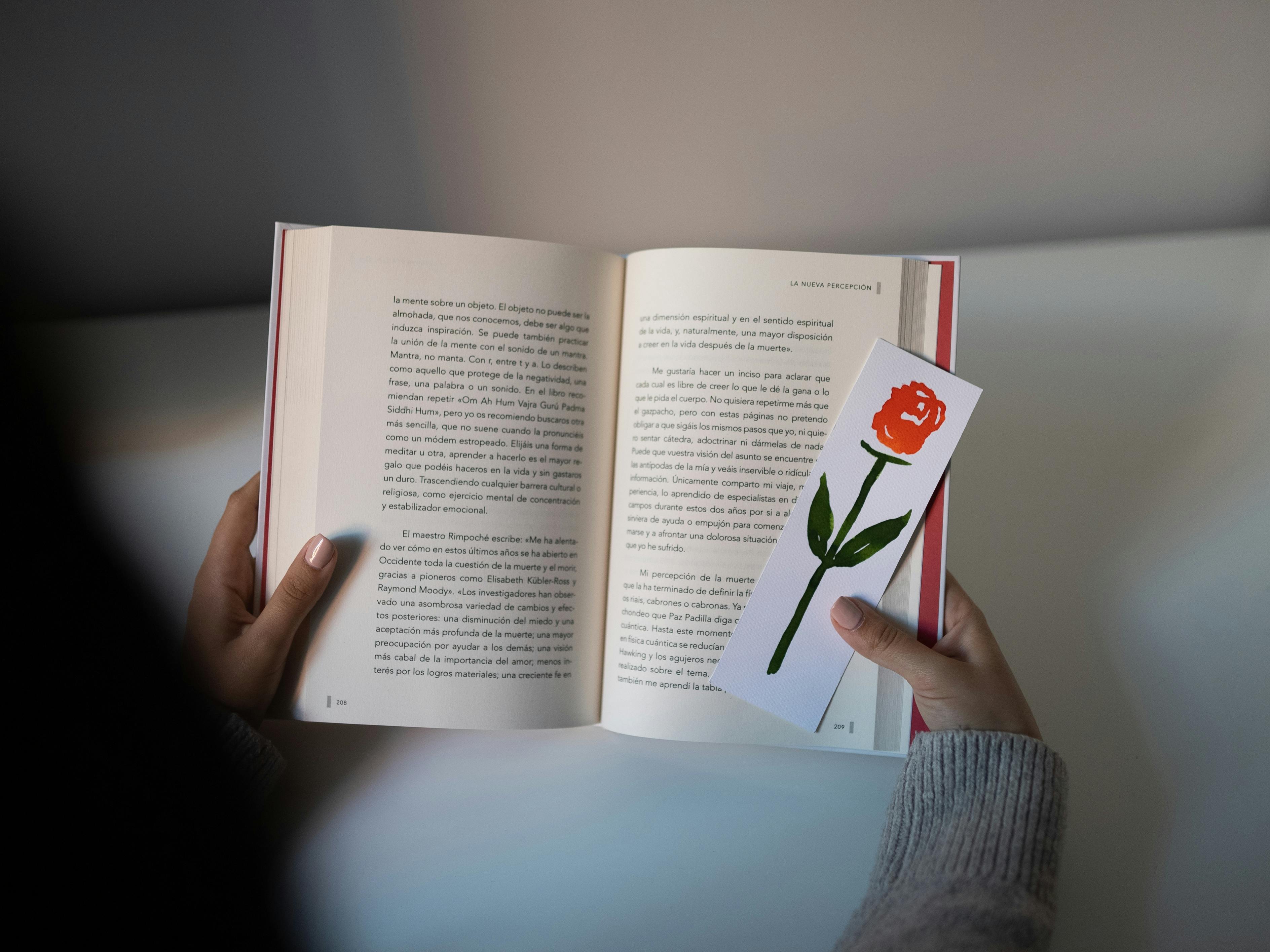 book with custom laminated bookmark